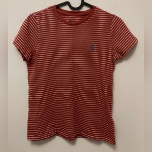 polo ralph lauren striped salmon baby tee